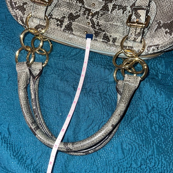 Large Via Spiga Snake print Shoulder bag 3 compartment bonus strap - Picture 7 of 12